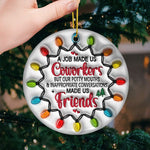 Funny Coworker Christmas Gifts - Ceramic Ornament