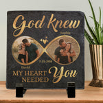 Custom Photo Anniversary Gifts for Couples - Personalized Stone Slate