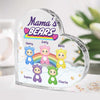 Lovely Care Bears - Family Personalized Custom Heart Shaped Acrylic Plaque - Birthday Gift For Mom, Grandma