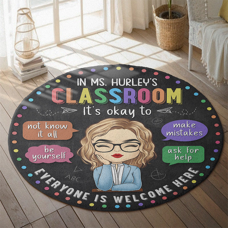 Custom Name Classroom Gifts for Teachers - Personalized Shaped Doormat