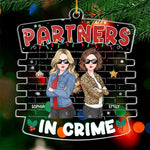 Custom Name Partners in Crime Christmas Gifts for Friends - Personalized Ornament