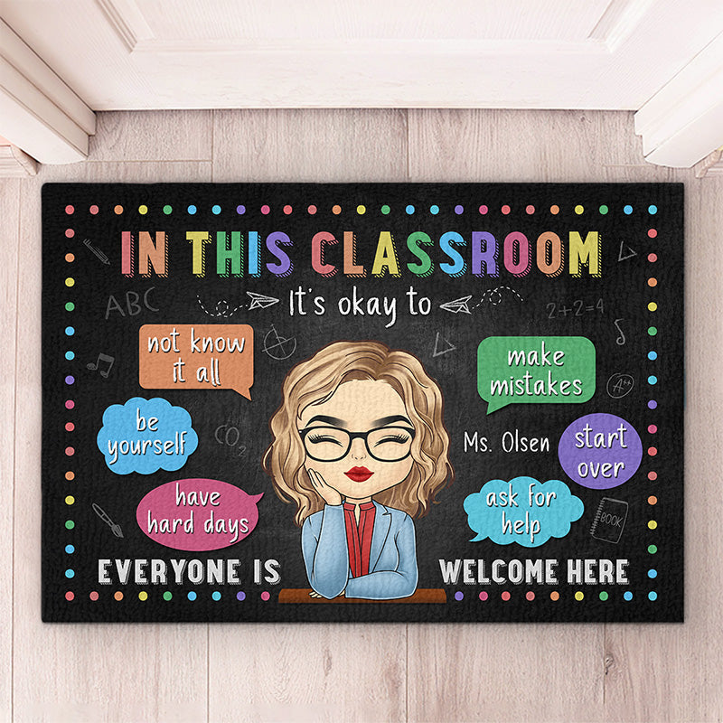 Custom Name Classroom Welcome Gifts for Teachers - Personalized Doormat
