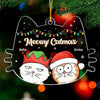 We Meow You A Merry Christmas - Cat Personalized Custom Ornament - Acrylic Cat Shaped - Christmas Gift For Pet Owners, Pet Lovers