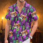 Custom Photo Funny Halloween Graveyard Gifts - Personalized Hawaiian Shirt