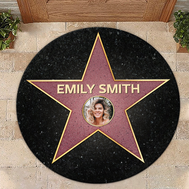 Custom Photo Star Of Fame - Personalized Custom Shaped Decorative Mat - Mother's Day, Birthday Gift For Mom