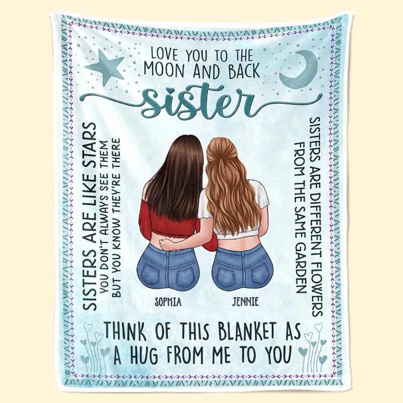 Sisters Are Like Stars - Bestie Personalized Custom Blanket - Gift For Best Friends, BFF, Sisters