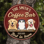 Custom Pet Name Coffee Bar Decor - Personalized Wood Sign