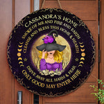 Custom Name Witch Home Blessing Decor - Personalized Wood Sign