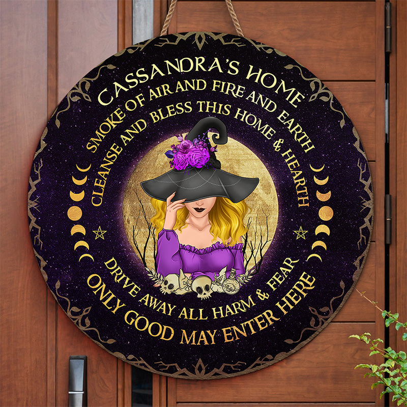 Custom Name Witch Home Blessing Decor - Personalized Wood Sign