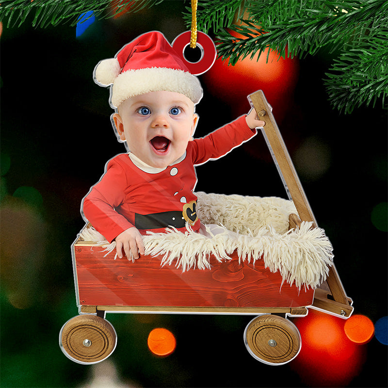 Custom Photo Baby Santa Christmas Keepsake - Personalized Ornament