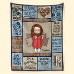 Custom Name Book Lover Gifts for Women - Personalized Blanket