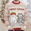 Santa Paws Please Stop Here - Dog & Cat Personalized Custom Ugly Sweatshirt - Unisex Wool Jumper - Christmas Gift For Pet Owners, Pet Lovers