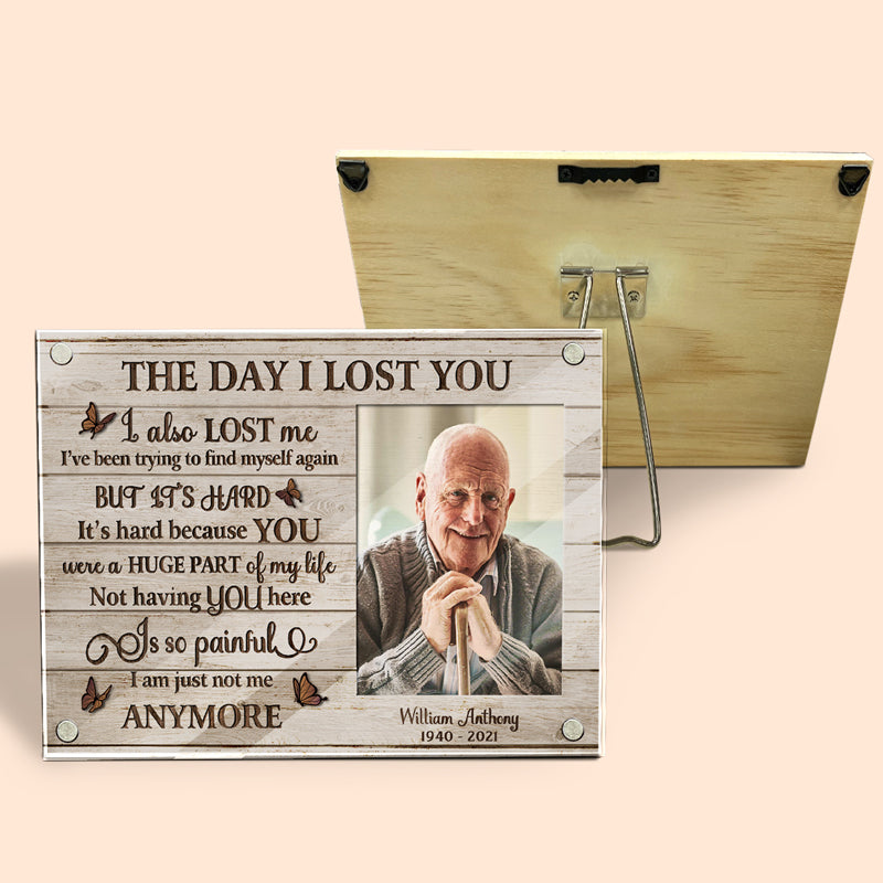The Day I Lost You Forever - Memorial Personalized Custom Acrylic Magnetic Photo Frame - Sympathy Gift, Gift For Family Members