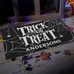 Custom Name Trick or Treat Halloween Decor - Personalized Doormat