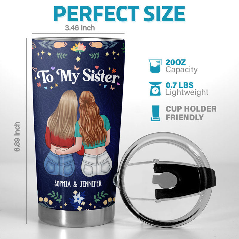 Custom Name Sister Gifts for Women - Personalized Tumbler