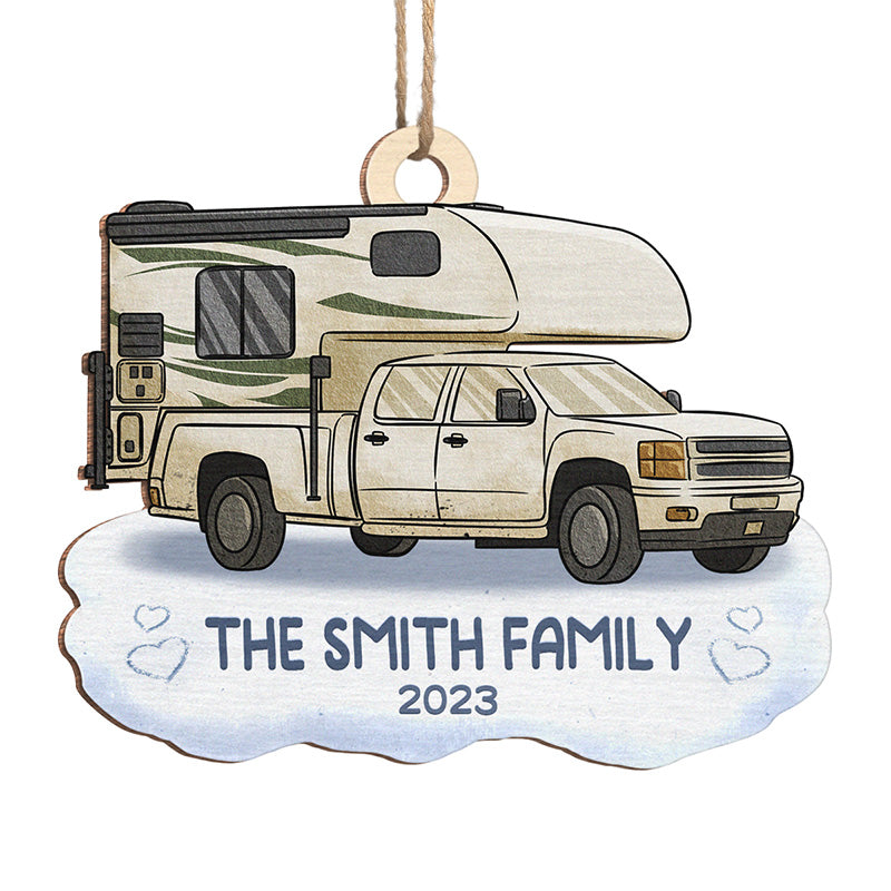 Custom Family Name RV Camping Christmas Gifts - Personalized Ornament