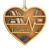There Is No Friend As A Book - Personalized Custom Ornament - Wood Heart Shaped - Christmas Gift For Book Lovers