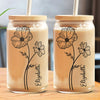 Where Flowers Bloom, So Does Hope - Personalized Custom Glass Cup, Iced Coffee Cup - Birthday Gift, Gift For Yourself