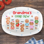 Custom Name Christmas Cookie Crew Gifts for Grandma - Personalized Platter