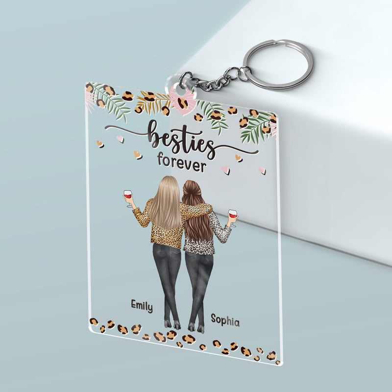 Custom Besties Forever Friendship Gifts - Personalized Acrylic Keychain