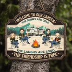 Custom Name Camper Gifts for Friends - Personalized Wood Sign