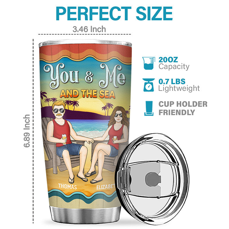Custom You and Me and the Sea Couples Gifts - Personalized Tumbler