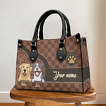 Custom Name Dog Lover Gifts - Personalized Leather Handbag