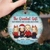 The Greatest Christmas Gift - Family Personalized Custom Ornament - Ceramic Round Shaped - Christmas Gift For Family Members