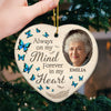 Custom Photo In Loving Memory - Memorial Personalized Custom Ornament - Ceramic Heart Shaped - Christmas Gift, Sympathy Gift For Family Members