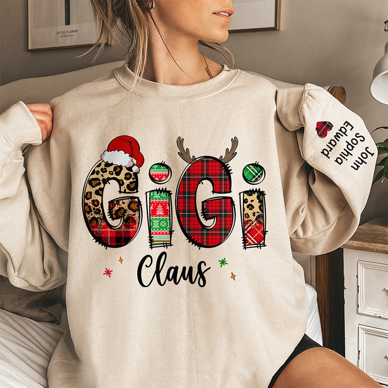 Keep Calm And Love Gigi - Family Personalized Custom Unisex Sweatshirt With Design On Sleeve - Christmas Gift For Mom, Grandma