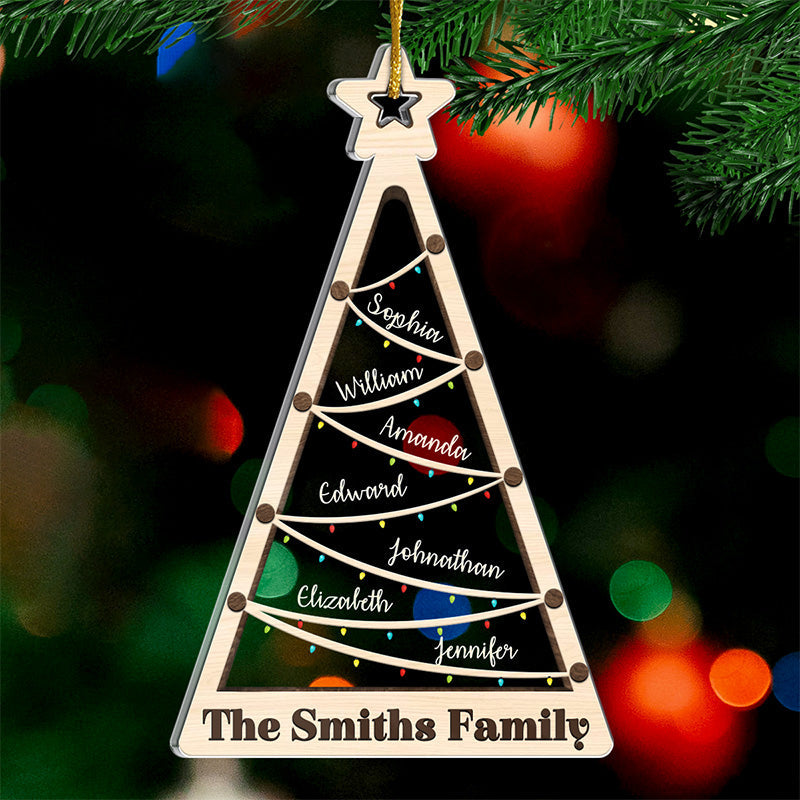 Custom Name Christmas Family Tree Gifts - Personalized Ornament