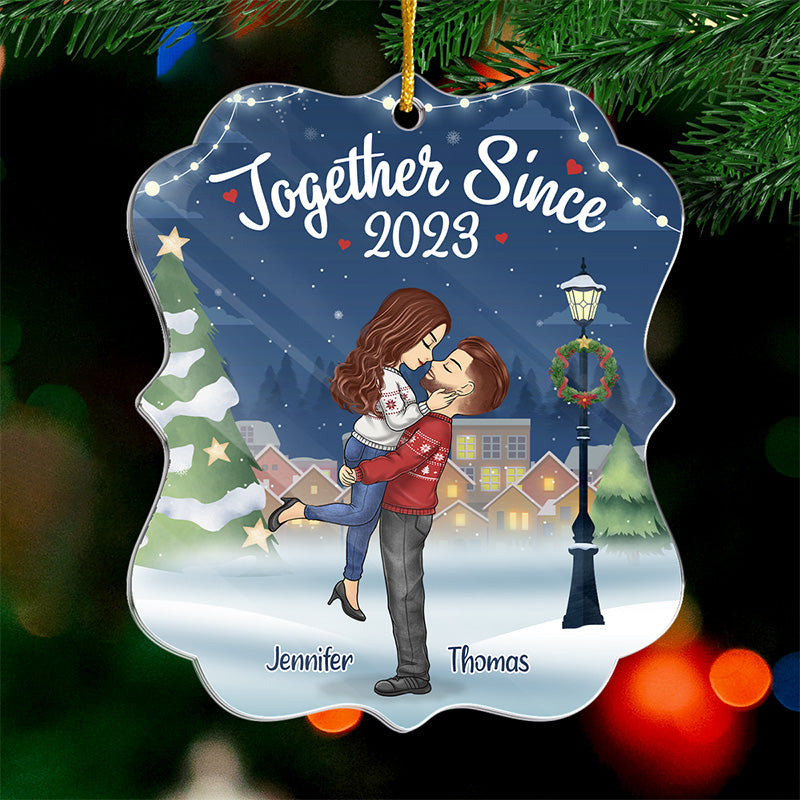 So Many Of My Smiles Begin With You - Couple Personalized Custom Ornament - Acrylic Custom Shaped - Christmas Gift For Husband Wife, Anniversary