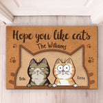 Custom Hope You Like Cats Housewarming Decor - Personalized Doormat