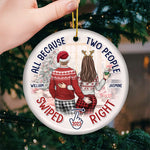 Custom Name Funny Christmas Couple Gifts - Personalized Ceramic Ornament