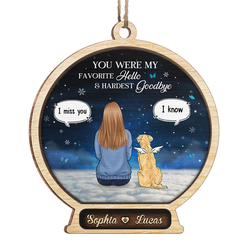 Hear The Wind And Think Of Me - Memorial Personalized Custom Ornament - Wood Custom Shaped - Christmas Gift, Sympathy Gift For Pet Owners, Pet Lovers