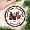 Thanks For Being My Sisters - Bestie Personalized Custom Ornament - Ceramic Round Shaped - Christmas Gift For Best Friends, BFF, Sisters