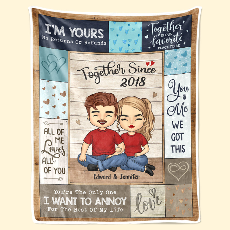 I Still Fall For You Everyday - Couple Personalized Custom Blanket - Gift For Husband Wife, Anniversary