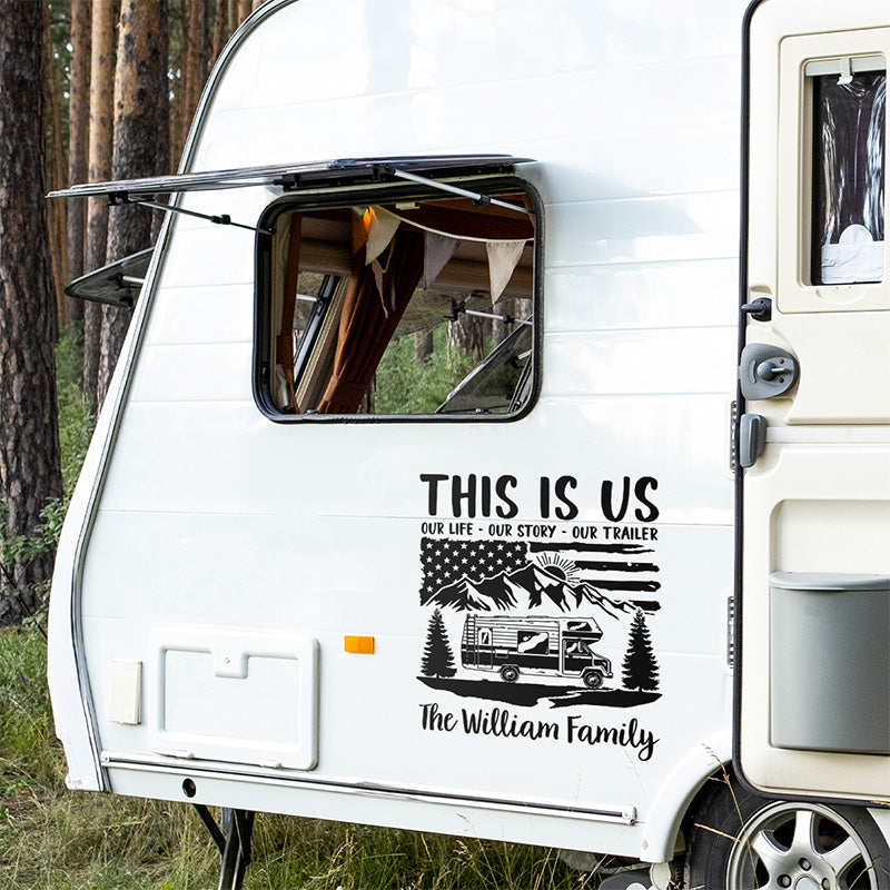 Custom Family Name RV Camping Decal - Personalized Decal