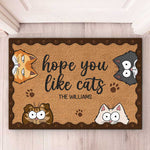 Custom Hope You Like Cats Housewarming Decor - Personalized Doormat