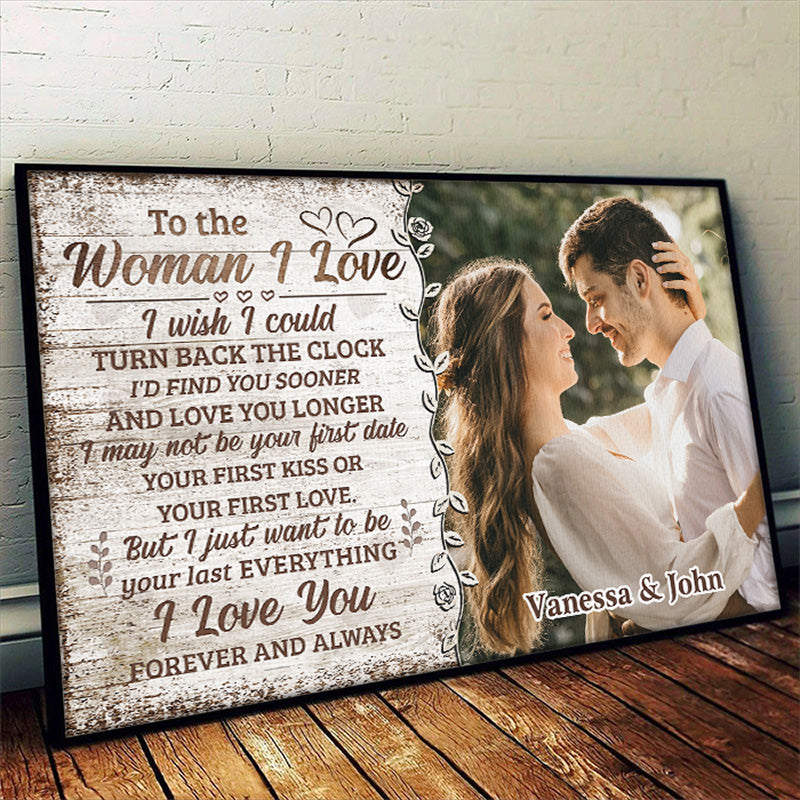 Custom Photo Just Want To Be Your Last Everything - Couple Personalized Custom Horizontal Poster - Gift For Husband Wife, Anniversary