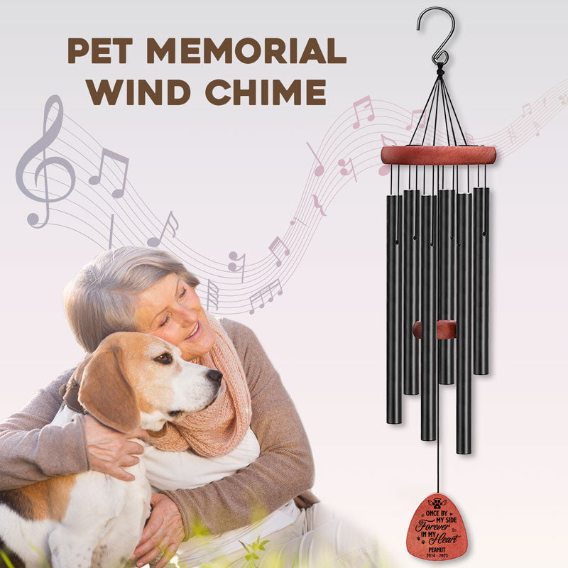 Once By My Side, Forever In My Heart - Memorial Personalized Custom Wind Chime - Sympathy Gift, Gift For Pet Owners, Pet Lovers