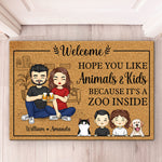Custom Name Funny Zoo Inside Welcome Gifts - Personalized Doormat