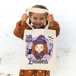 Custom Name Halloween Trick or Treat Gifts for Kids - Personalized Tote Bag