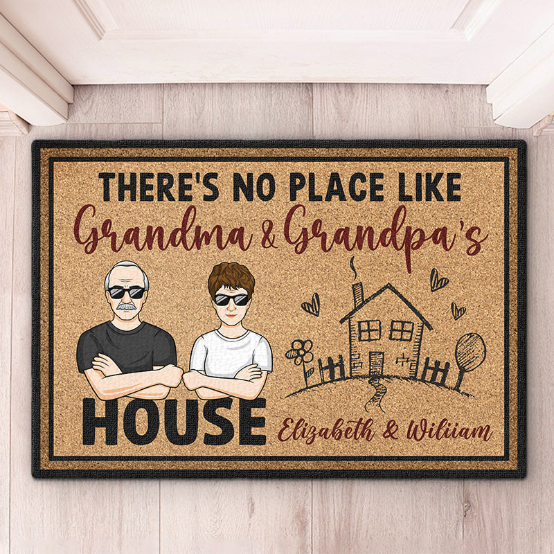 Welcome To Grandpa Grandma House - Family Personalized Custom Decorative Mat - Gift For Grandma, Grandpa