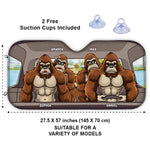 Custom Name Gorilla Family Gifts - Personalized Auto Sunshade