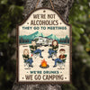 Our Camper The Friendship Is Free - Camping Personalized Custom Shaped Home Decor Wood Sign - House Warming Gift For Best Friends, BFF, Sisters, Camping Lovers