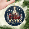 Merry Christmas Bestie Forever - Bestie Personalized Custom Ornament - Ceramic Round Shaped - Christmas Gift For Best Friends, BFF, Sisters
