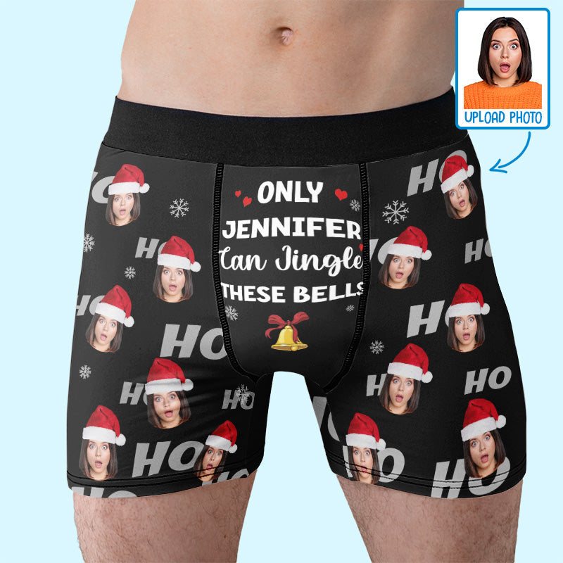Custom Photo Name Funny Christmas Gifts for Women - Personalized Boxer Briefs