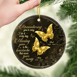 Custom Memorial Butterfly Gifts for Mom and Dad - Personalized Ceramic Ornament