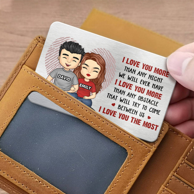 I Love You The Most - Couple Personalized Custom Aluminum Wallet Card - Gift For Husband Wife